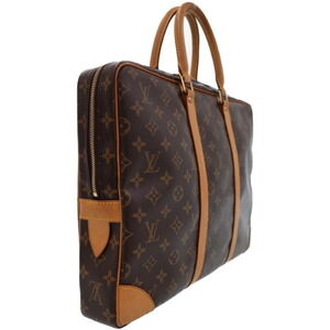 Louis Vuitton Monogram Brown Business Porte Document Voyage Bag Leather